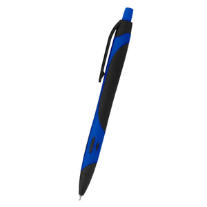 Two Tone Rubberized Pen - Blue/Black
