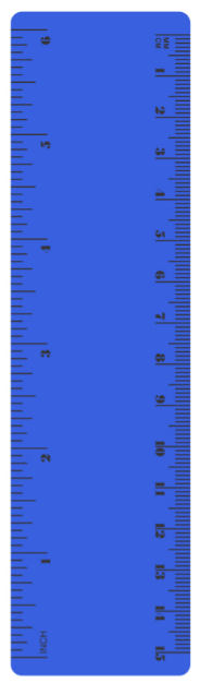 Frosted Colored 6 inch Ruler with standard and metric measurement units  - preorder